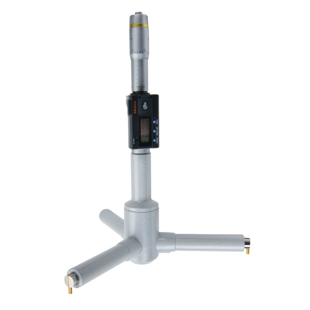 Electronic Inside Micrometers; Minimum Measurement (Decimal Inch): 11.0000; Maximum Measurement (Decimal Inch): 12.0000; Rod Type: Solid; Thimble Type: Ratchet Stop; Resolution (mm): 0.001