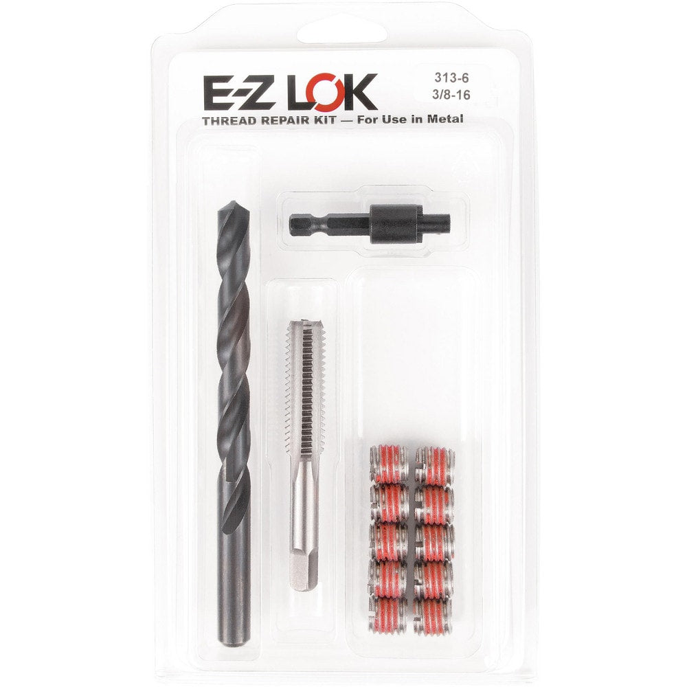 Thread Repair Kits; Kit Type: Thread Repair; Insert Thread Size (Inch): 3/8-16; Includes Drill: Yes; Includes Tap: Yes; Includes Installation Tool: Yes; Includes Tang Removal Tool: No