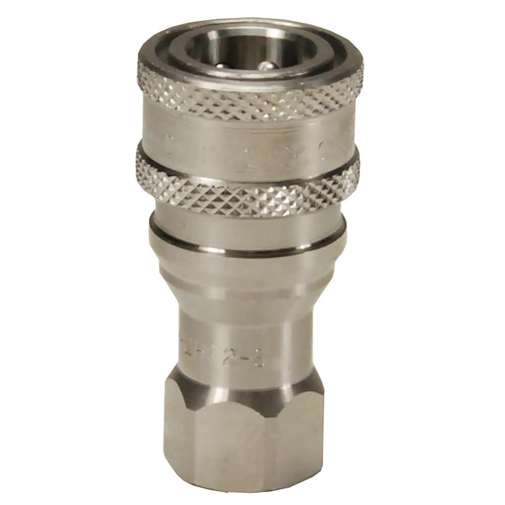 Hydraulic Hose Fittings & Couplings; Type: H-Series ISO-B Poppet Valve Female Threaded Coupler; Fitting Type: Coupler; Hose Inside Diameter (Decimal Inch): 0.3750; Hose Size: 3/8