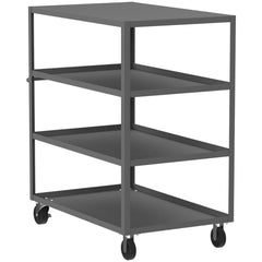 Shelf Utility Cart: 53" Long, 30" Wide, Steel, 3600 lb Capacity, Gray