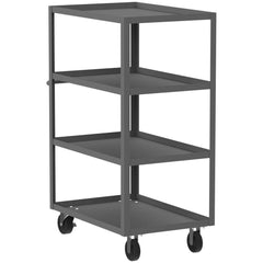 Shelf Utility Cart: 41" Long, 24" Wide, Steel, 3600 lb Capacity, Gray