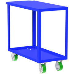 Shelf Utility Cart: 41" Long, 18" Wide, Steel, 2000 lb Capacity, Blue