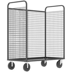 Cage Utility Cart: 57" Long, 30" Wide, Steel, 1600 lb Capacity, Gray