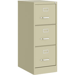 Vertical File Cabinet: 3 Drawer, Steel, Putty