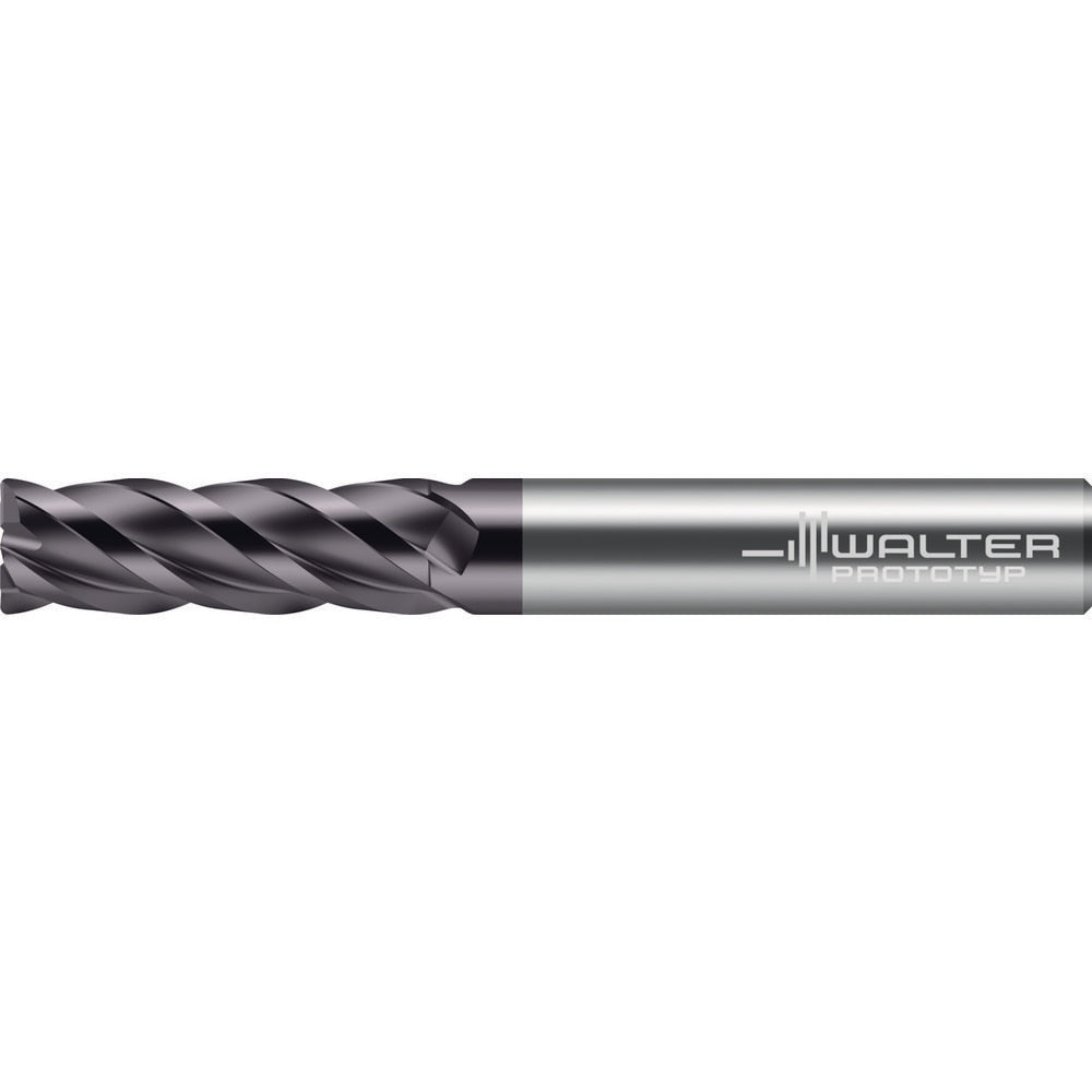 Corner Radius End Mill: 1" Dia, 2-1/4" LOC, 0.1200" Radius, 4 Flute, Solid Carbide