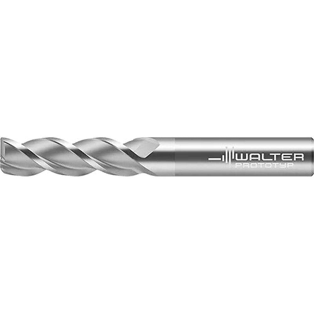 Corner Radius End Mill: 1/4" Dia, 3/8" LOC, 0.0150" Radius, 3 Flute, Solid Carbide