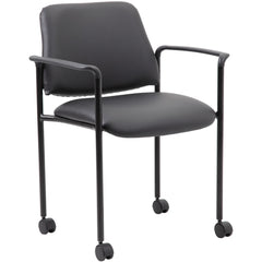 Guest Stacker Chair: 31.5 in x 22.5 in x 24", Black Vinyl