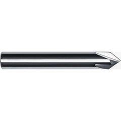 Chamfer Mill: 3/16" Dia, 3/16" Shank Dia, 150.00 deg, 4 Flute, Solid Carbide, Single End