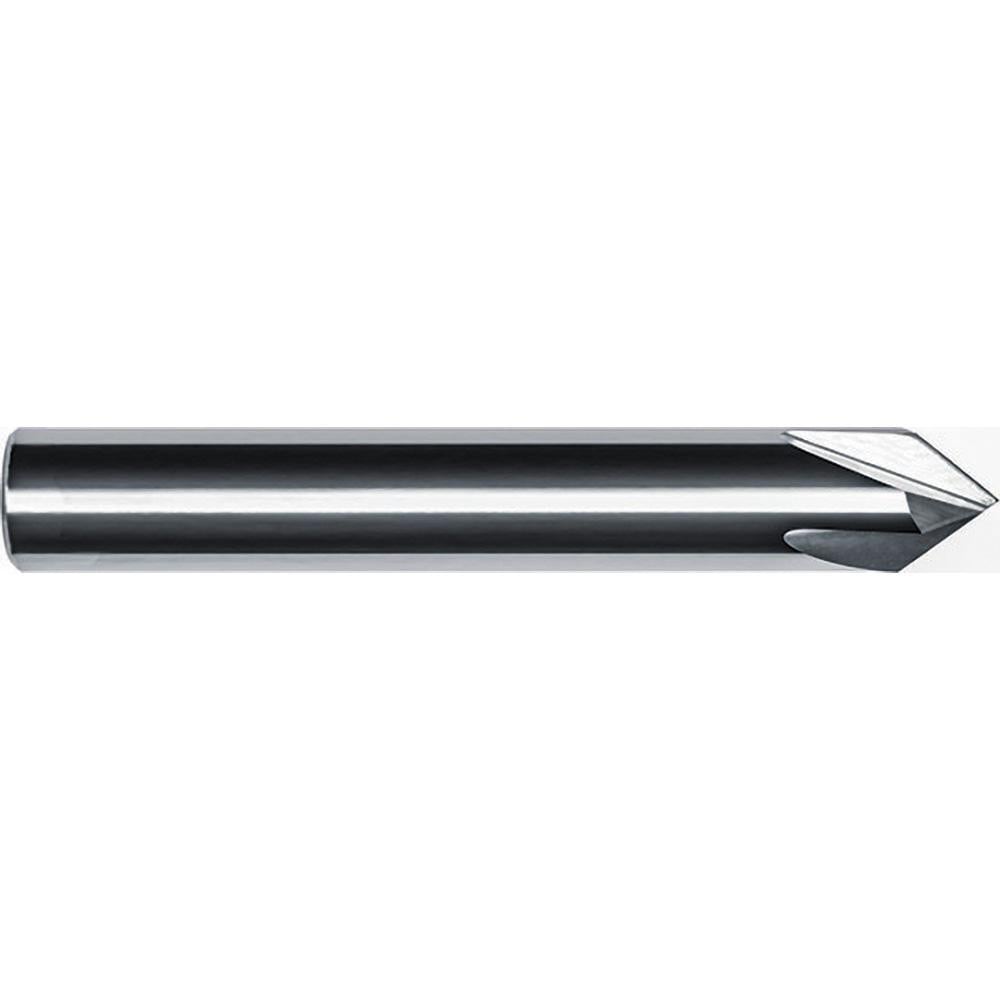 Chamfer Mill: 1/2" Dia, 1/2" Shank Dia, 50.00 deg, 4 Flute, Solid Carbide, Single End