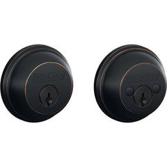 Deadbolts; Deadbolt Type: Deadbolt; Lock Type: Double Cylinder; Key Type: Schlage C; Mount Type: Through Hole; Material: Metal; Minimum Door Thickness: 1.375 in; Maximum Door Thickness: 1.75; Finish: Antique Bronze