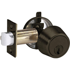 Deadbolts; Deadbolt Type: Deadbolt; Lock Type: Single Cylinder; Key Type: Schlage C; Mount Type: Through Hole; Material: Metal; Minimum Door Thickness: 1.5 in; Maximum Door Thickness: 1.75; Finish: Matte Black