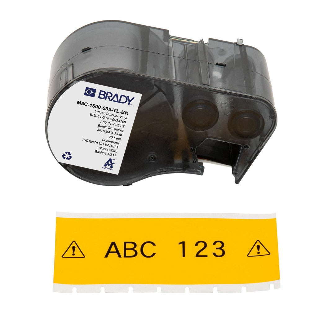 Labels, Ribbons & Tapes; Application: Label Printer Cartridge; Type: Label Printer Cartridge; Color Family: Yellow; Color: Black on Yellow