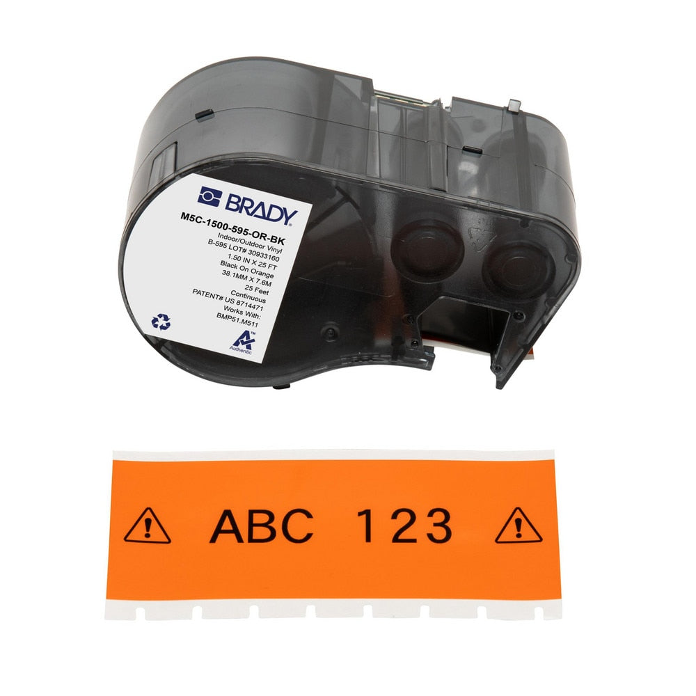 Labels, Ribbons & Tapes; Application: Label Printer Cartridge; Type: Label Printer Cartridge; Color Family: Orange; Color: Black on Orange