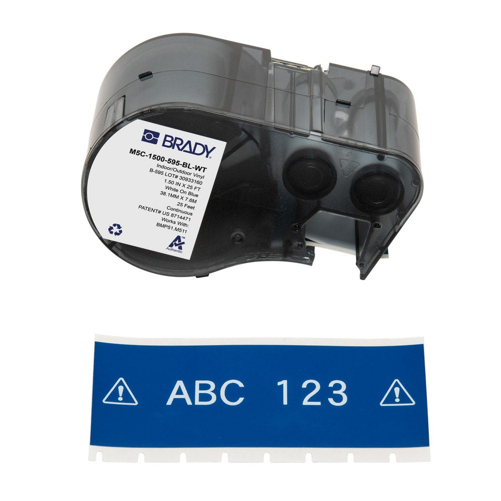 Labels, Ribbons & Tapes; Application: Label Printer Cartridge; Type: Label Printer Cartridge; Color Family: Blue; Color: White on Blue