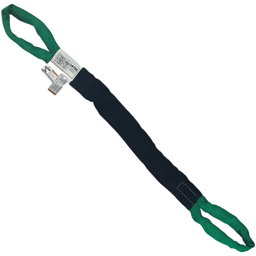 Eye & Eye Round Sling: 8' Long, 5300 lb Vertical Capacity, 4200 lb Choker Capacity