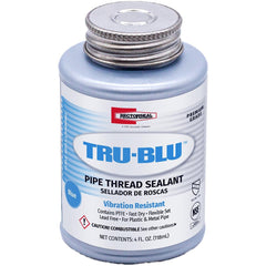 Threaded Pipe Sealants; Form: Paste; Container Size: 4 oz; Container Type: Brush Top; Color: Blue; Viscosity: 45000 cp; Application: Threaded Galvanized Steel, Iron, Brass, Copper, Aluminum, Stainless Steel, Polyethylene, Fiberglass Reinforced, Pvc And Cp