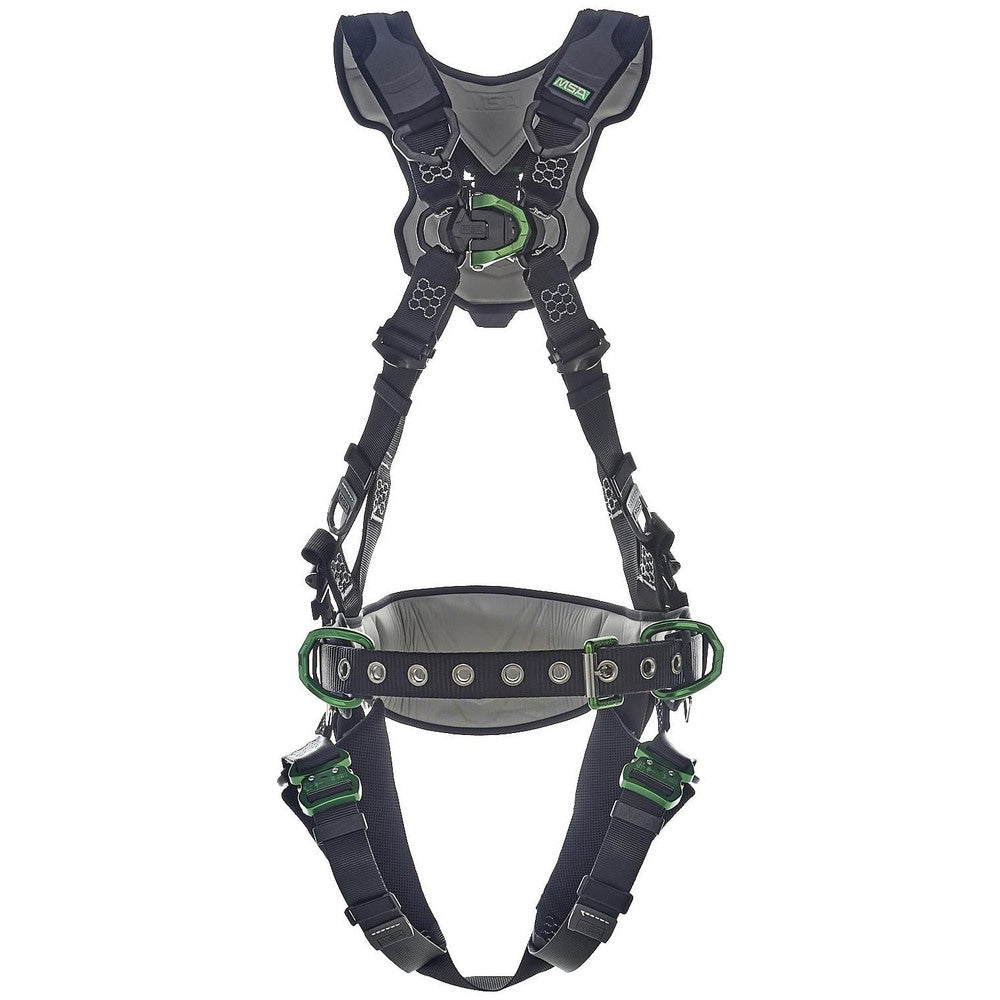 Fall Protection Harnesses:  400.000 Lb,  Construction Style,  Size Medium & Standard,  For Construction,  Polyester, Back & Hips & Front D-Ring