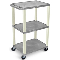 Utility Utility Cart: 18" Long, 24" Wide, Recycled Molded Plastic, 300 lb Capacity, Gray