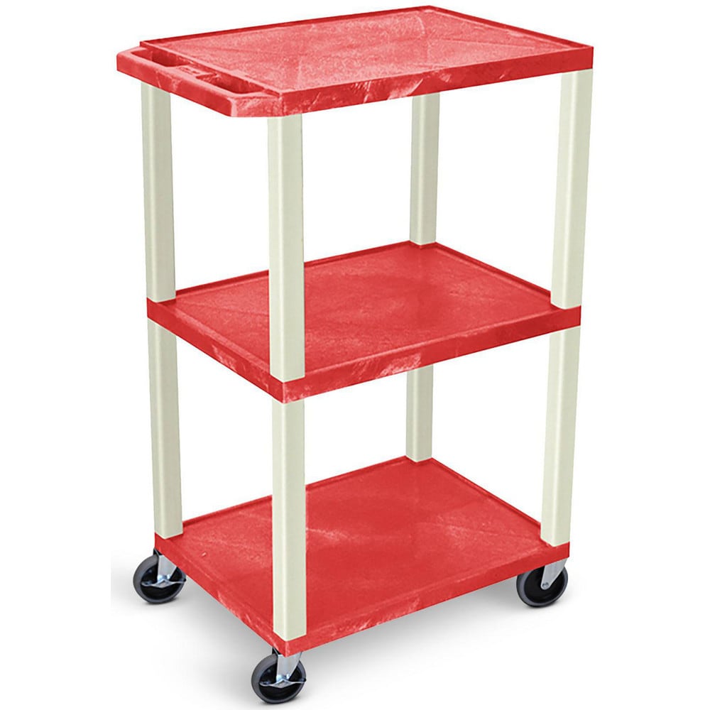 Utility Utility Cart: 18" Long, 24" Wide, Recycled Molded Plastic, Red