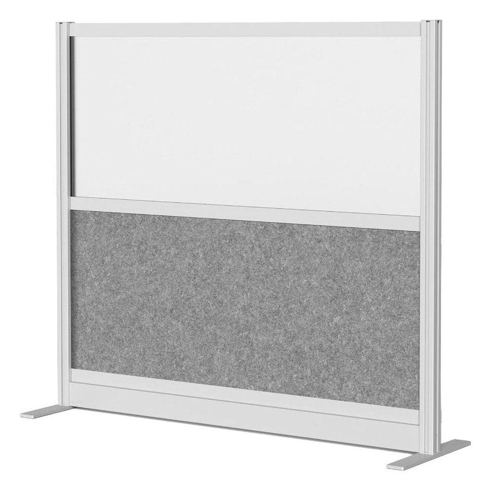 Office Cubicle Partitions; Office Cubicle Partition Type: Modular Wall Room Divider; Color: Gray, Frosted; Material: Aluminum; Mount Type: Freestanding; Height (Inch): 48; Width (Inch): 53; Thickness (Inch): 1-3/4