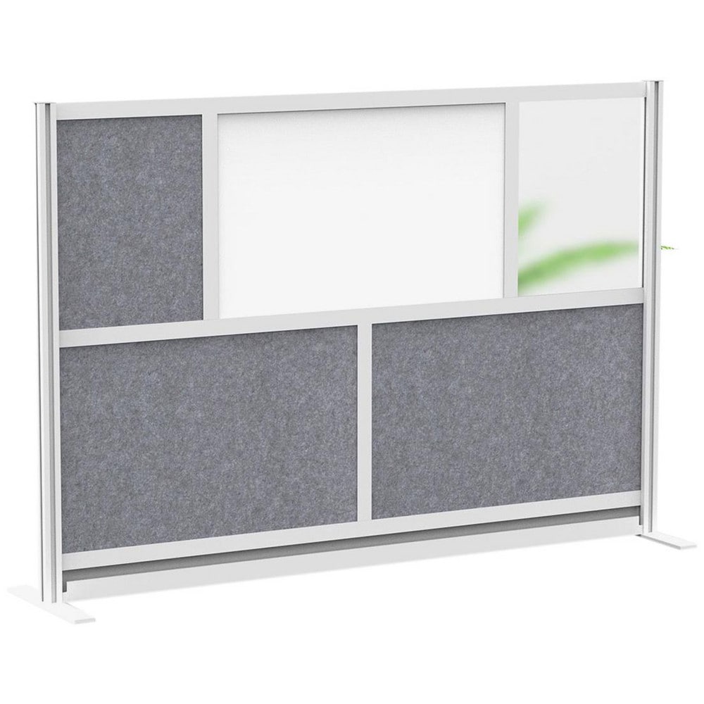 Office Cubicle Partitions; Office Cubicle Partition Type: Modular Wall Room Divider; Color: Gray, White, Frosted; Material: Aluminum; Mount Type: Freestanding; Height (Inch): 48; Width (Inch): 70; Thickness (Inch): 1-3/4