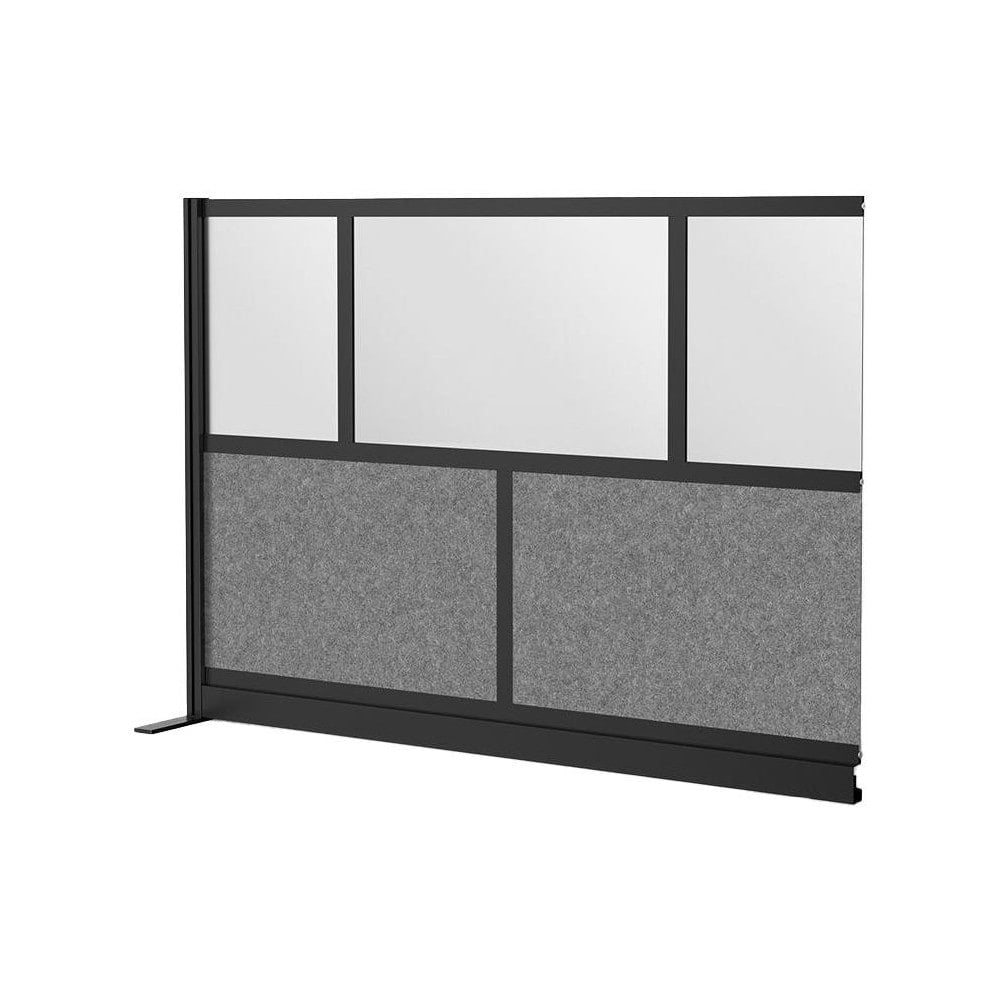 Office Cubicle Partitions; Office Cubicle Partition Type: Modular Wall Room Divider; Color: Gray, Black, Frosted; Material: Aluminum; Mount Type: Freestanding; Height (Inch): 48; Width (Inch): 70; Thickness (Inch): 1-3/4