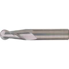 Ball End Mill: 7/16" Dia, 5/8" LOC, 2 Flute, High Speed Steel