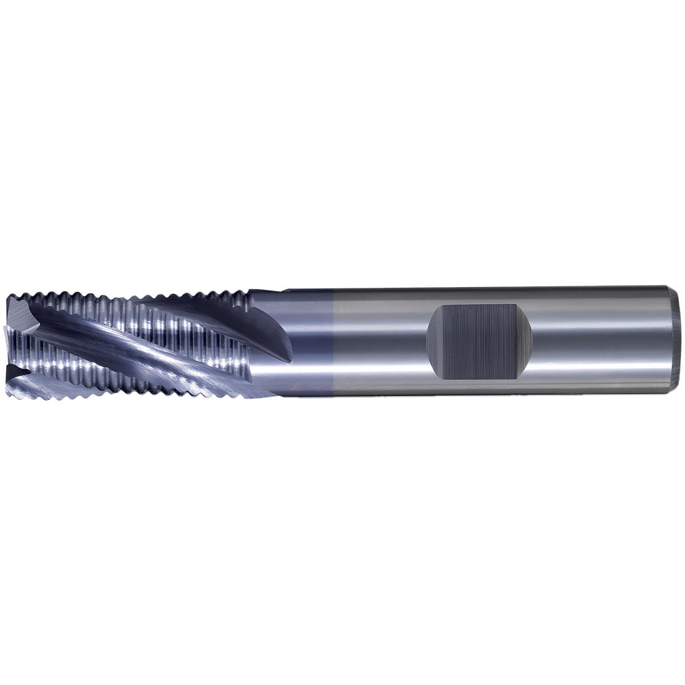 Roughing End Mill: 1" Dia, 4 Flute, Fine Pitch, Single End, Solid Carbide