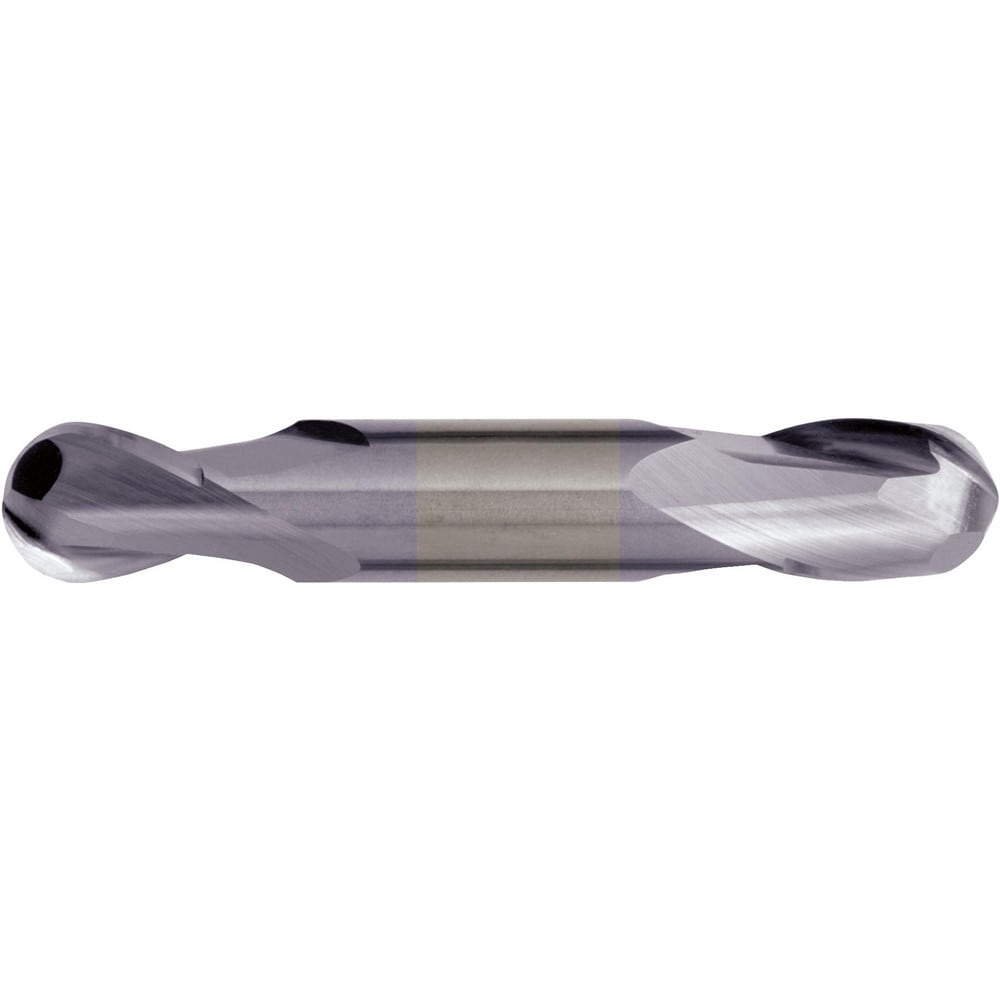 Ball End Mill: 1/8" Dia, 3/8" LOC, 2 Flute, Solid Carbide