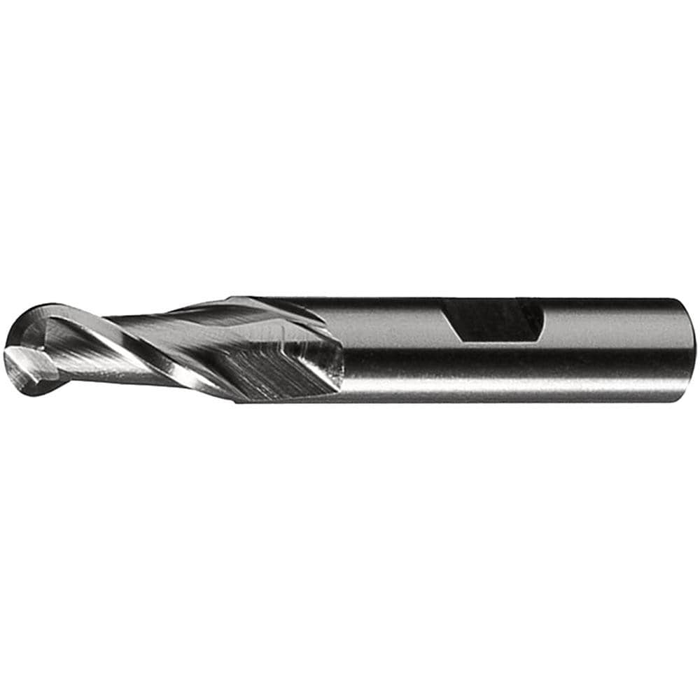 Ball End Mill: 1-1/4" Dia, 1-1/2" LOC, 2 Flute, High Speed Steel