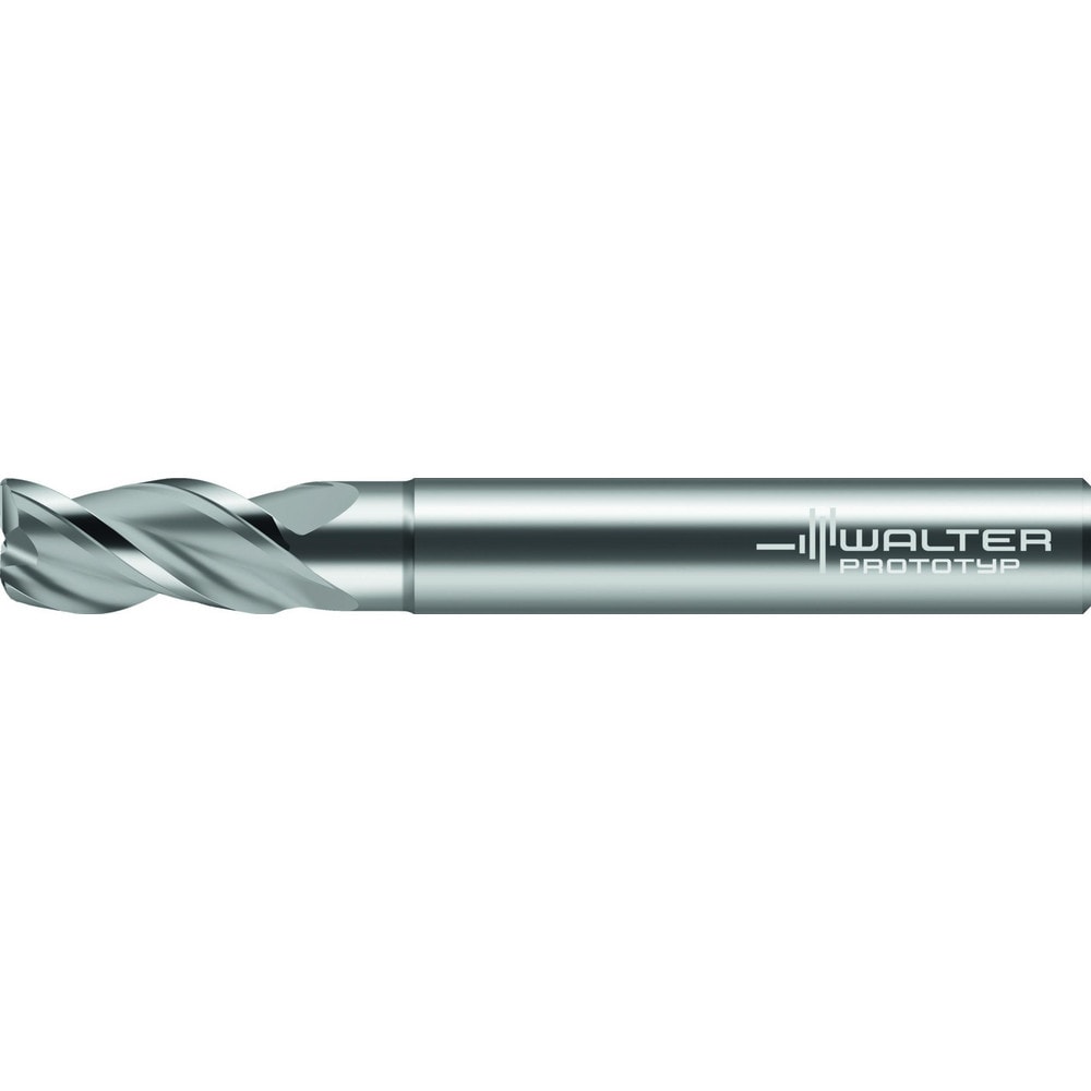 Corner Radius End Mill: 1" Dia, 1-1/2" LOC, 0.1200" Radius, 3 Flute, Solid Carbide