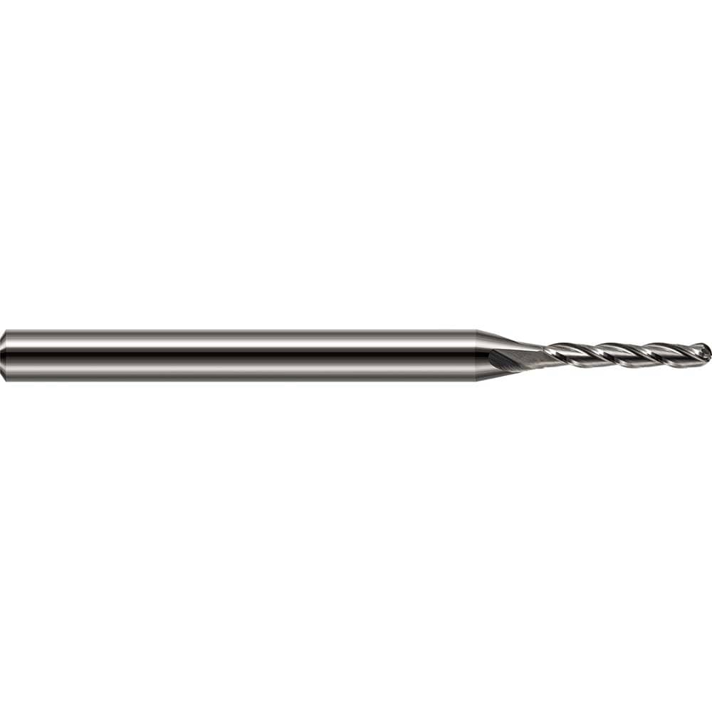 Ball End Mill: 1/8" Dia, 1/2" LOC, 4 Flute, Solid Carbide