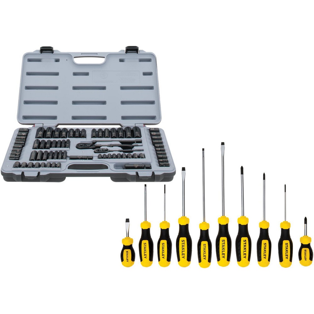 Socket Sets; Set Type: Standard, Deep; Measurement Type: Inch, Metric; Drive Size: 1/4, 3/8; Minimum Size (Inch): 3/16; Minimum Size (mm): 7.00