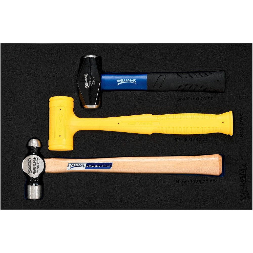 Hammer & Mallet Sets; Set Type: Ball Peen Hammer, Dead Blow Hammer; Head Material: Fiberglass, Steel; Handle Material: Fiberglass, Glass-Filled Nylon, Hickory; Head Weight (Oz): 23, 25, 40; Head Weight (Lb): 1.4, 1.5, 2.5; Face Diameter: 33.8582, 44.45, 5