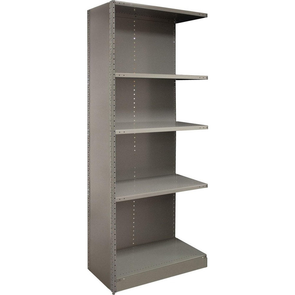 Steel Shelving; Shelf Type: Closed Angle Adder Unit; Starter or Add-On: Add-On; Adjustment Type: Clip; Boltless: Yes; Shelf Capacity: 850; Mount Type: Floor