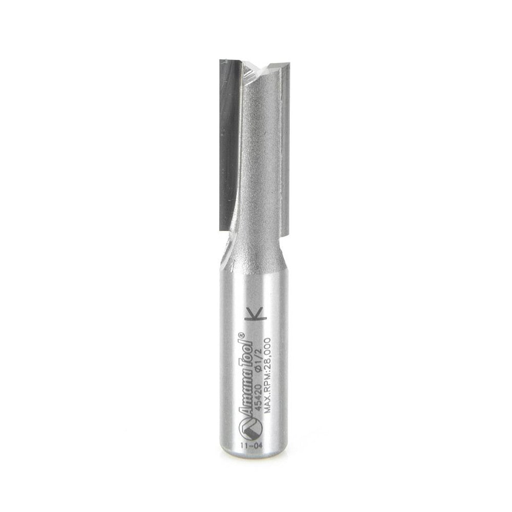 1/2" Diam, 1-1/4" LOC, 2 Flute Straight Router Bit