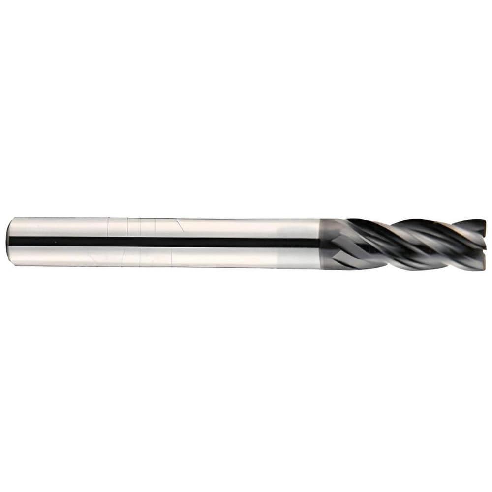 Corner Radius End Mill: 1/2" Dia, 1" LOC, 0.0300" Radius, 4 Flute, Solid Carbide