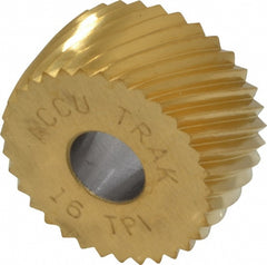 Convex Knurl Wheel: 3/4" Dia, 90 &deg; Tooth Angle, 16 TPI, Diagonal, Cobalt