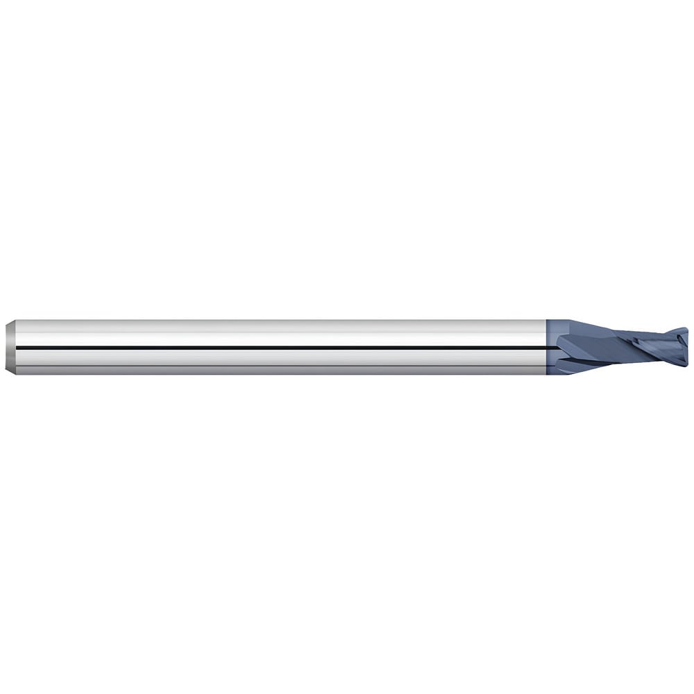 Corner Radius End Mill: 0.0300" Dia, 0.045" LOC, 0.0100" Radius, 2 Flute, Solid Carbide