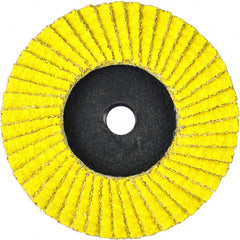 Flap Disc:  3" Dia, 120 Grit, Ceramic Alumina, Type 29