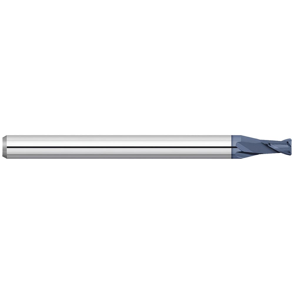 Corner Radius End Mill: 0.9 mm Dia, 0.105" LOC, 0.0100" Radius, 2 Flute, Solid Carbide