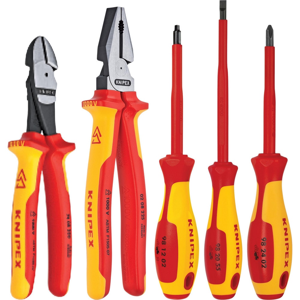 Combination Hand Tool Set: 5 Pc, Insulated Pliers & Screwdriver Set