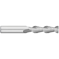 Corner Radius End Mill: 1/8" Dia, 3/4" LOC, 0.0200" Radius, 2 Flute, Solid Carbide