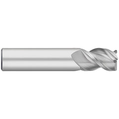 Corner Radius End Mill: 3/16" Dia, 3/8" LOC, 0.0100" Radius, 3 Flute, Solid Carbide