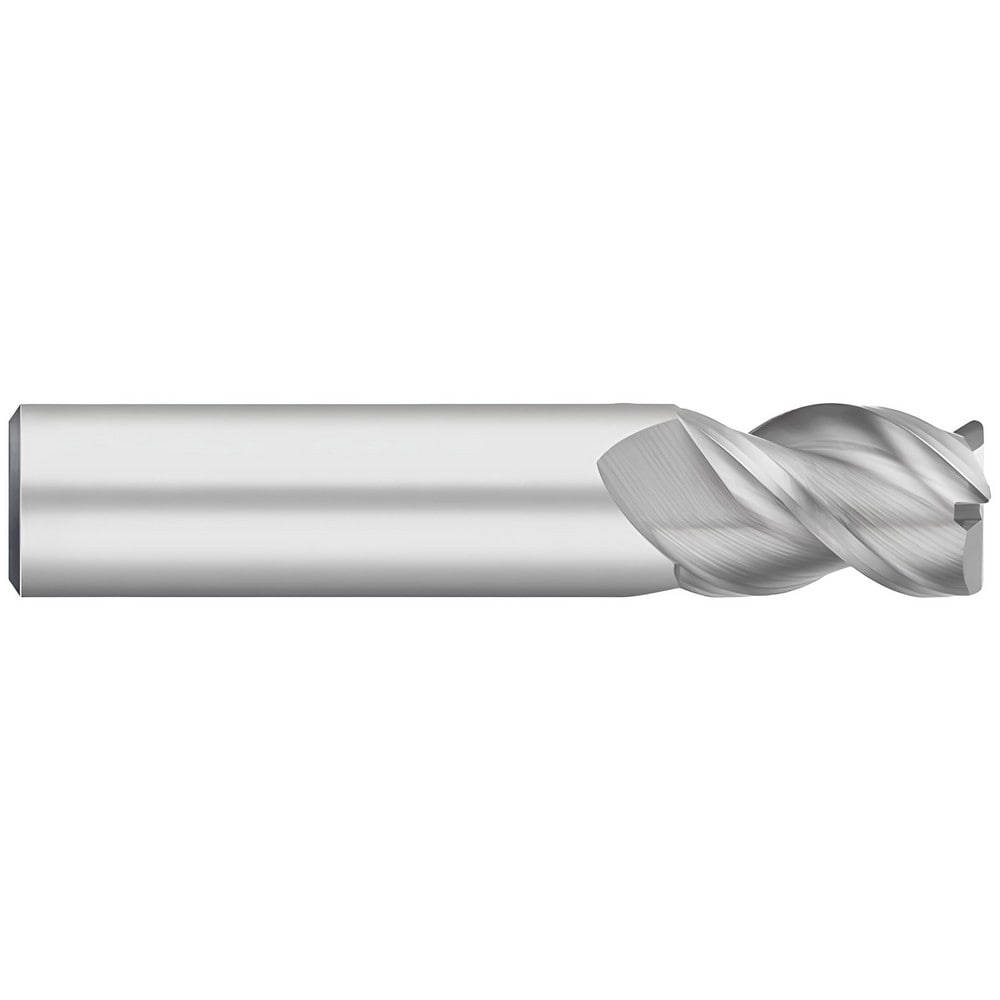 Corner Radius End Mill: 5/16" Dia, 1/2" LOC, 0.0300" Radius, 3 Flute, Solid Carbide