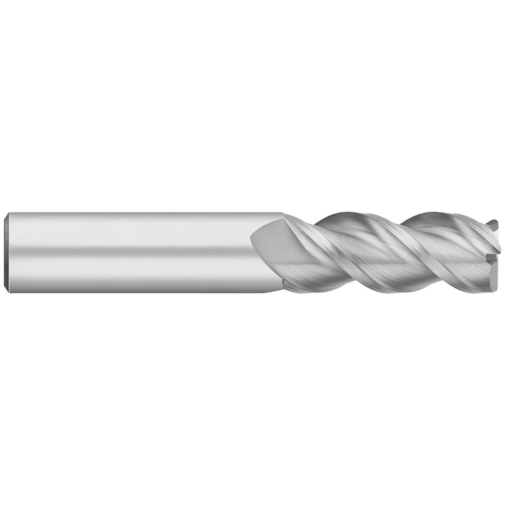 Corner Radius End Mill: 1/8" Dia, 1/2" LOC, 0.0300" Radius, 3 Flute, Solid Carbide