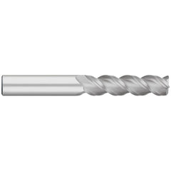 Corner Radius End Mill: 1/8" Dia, 3/4" LOC, 0.0200" Radius, 3 Flute, Solid Carbide