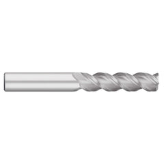 Corner Radius End Mill: 5/16" Dia, 1-3/8" LOC, 0.0200" Radius, 3 Flute, Solid Carbide