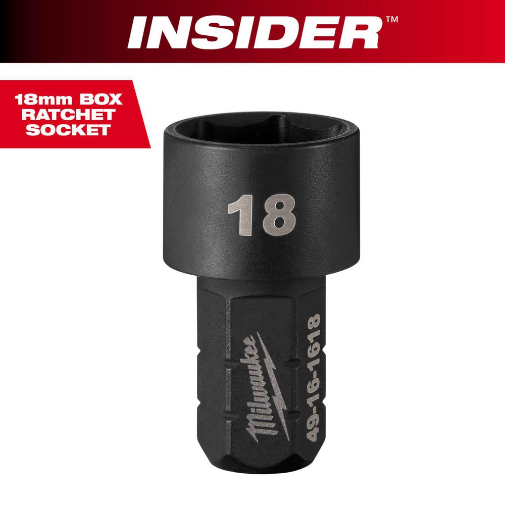 Impact Socket: 9/16" Drive, 18 mm Socket, Hex Drive