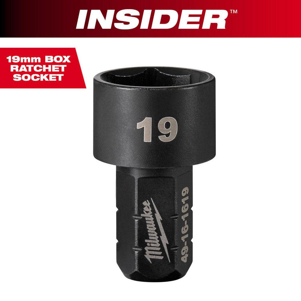 Impact Socket: 9/16" Drive, 19 mm Socket, Hex Drive